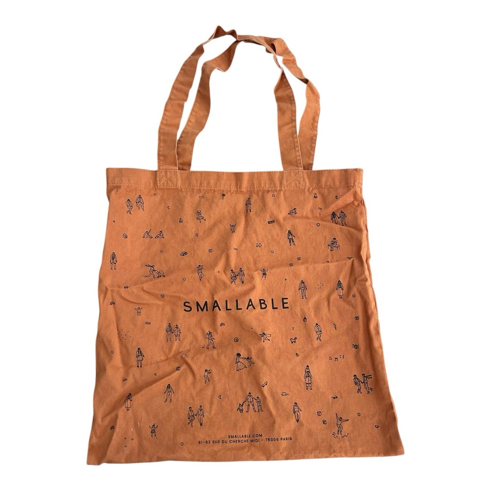 Smallable Limited Edition Orange Tote Bag From Paris 16x15 Organic Cotton — image 5 of 7